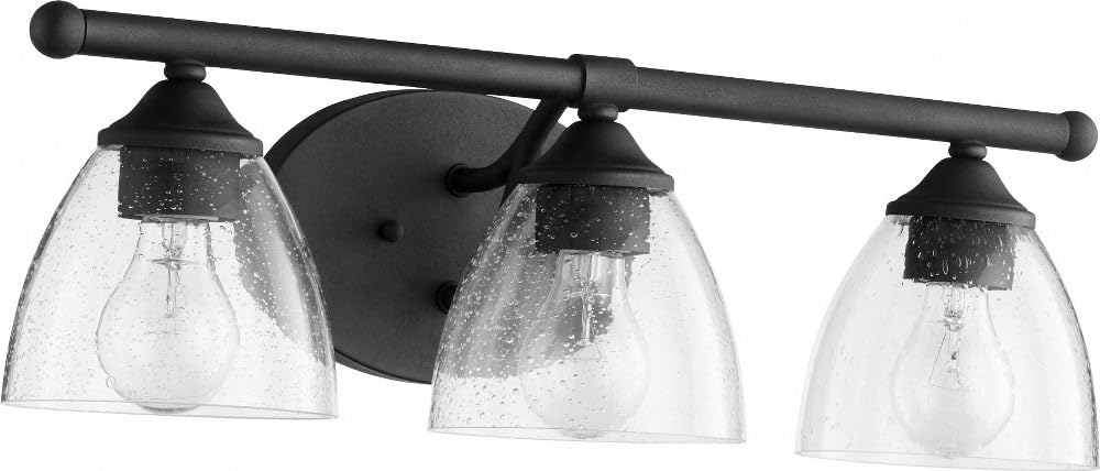 Brooks Collection 5150-3-69 Transitional Three Light Vanity Fixture in Bronze/Dark Finish - Perfect for Bathroom, Bedroom, and Dressing Room Lighting