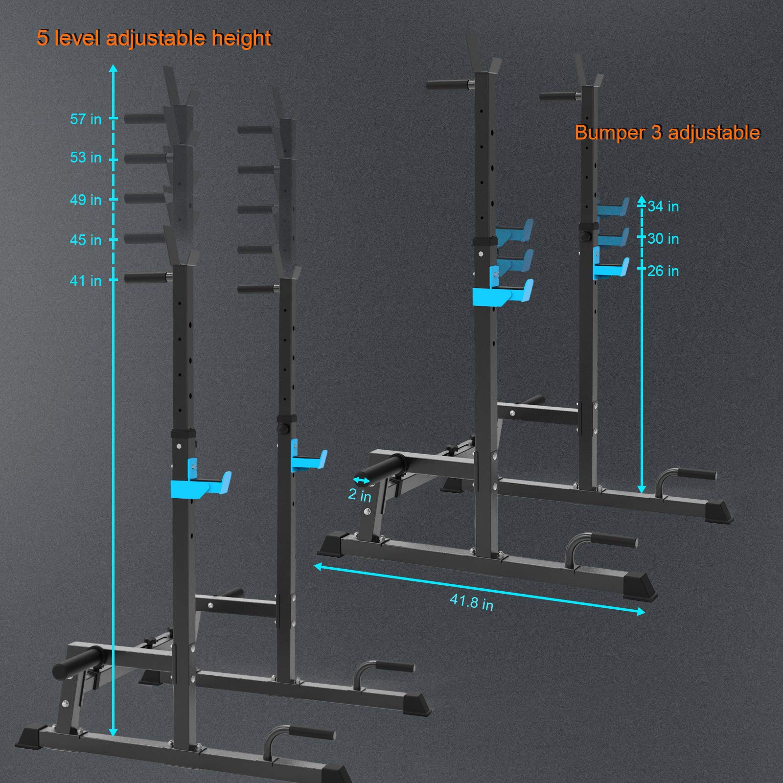 JX FITNESS Power Cage - Heavy Duty Squat Rack with Pull Up Bar & Dip Bars, Multi-Functional Home Gym Equipment for Weight Lifting, Bench Press & Strength Training | Perfect for Garage Gym & Home Workout Setup