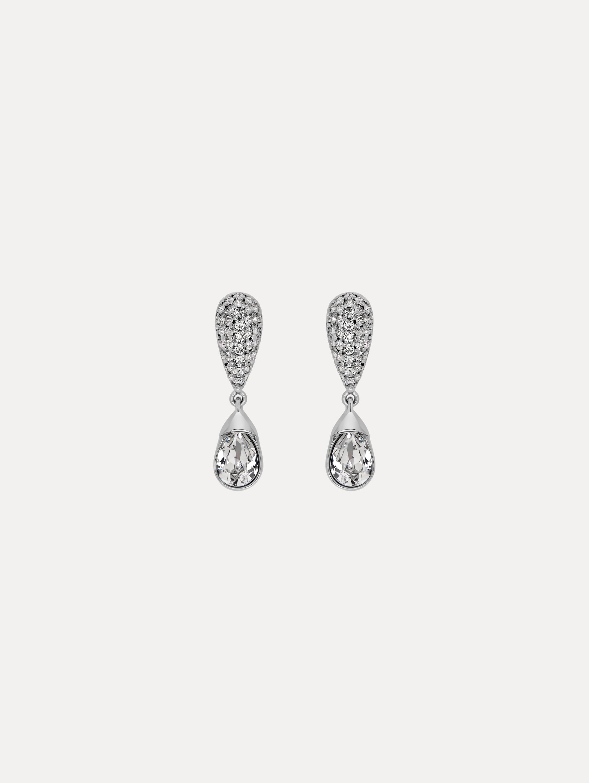 Sparkling Pavé Drop Earrings for Women - Elegant Cubic Zirconia Dangle Earrings for Parties, Weddings & Special Occasions
