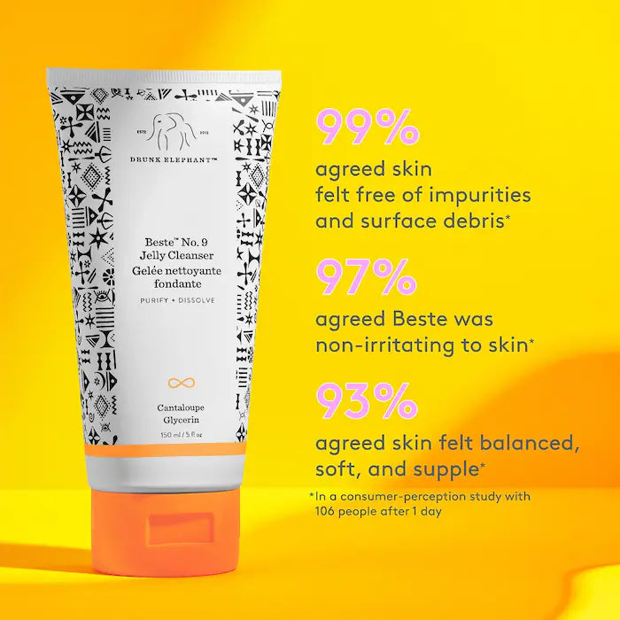 Drunk Elephant Beste™ No. 9 Jelly Cleanser - Gentle Face Wash for Sensitive Skin, Vegan & Cruelty-Free - Perfect for Daily Skincare Routine & Travel