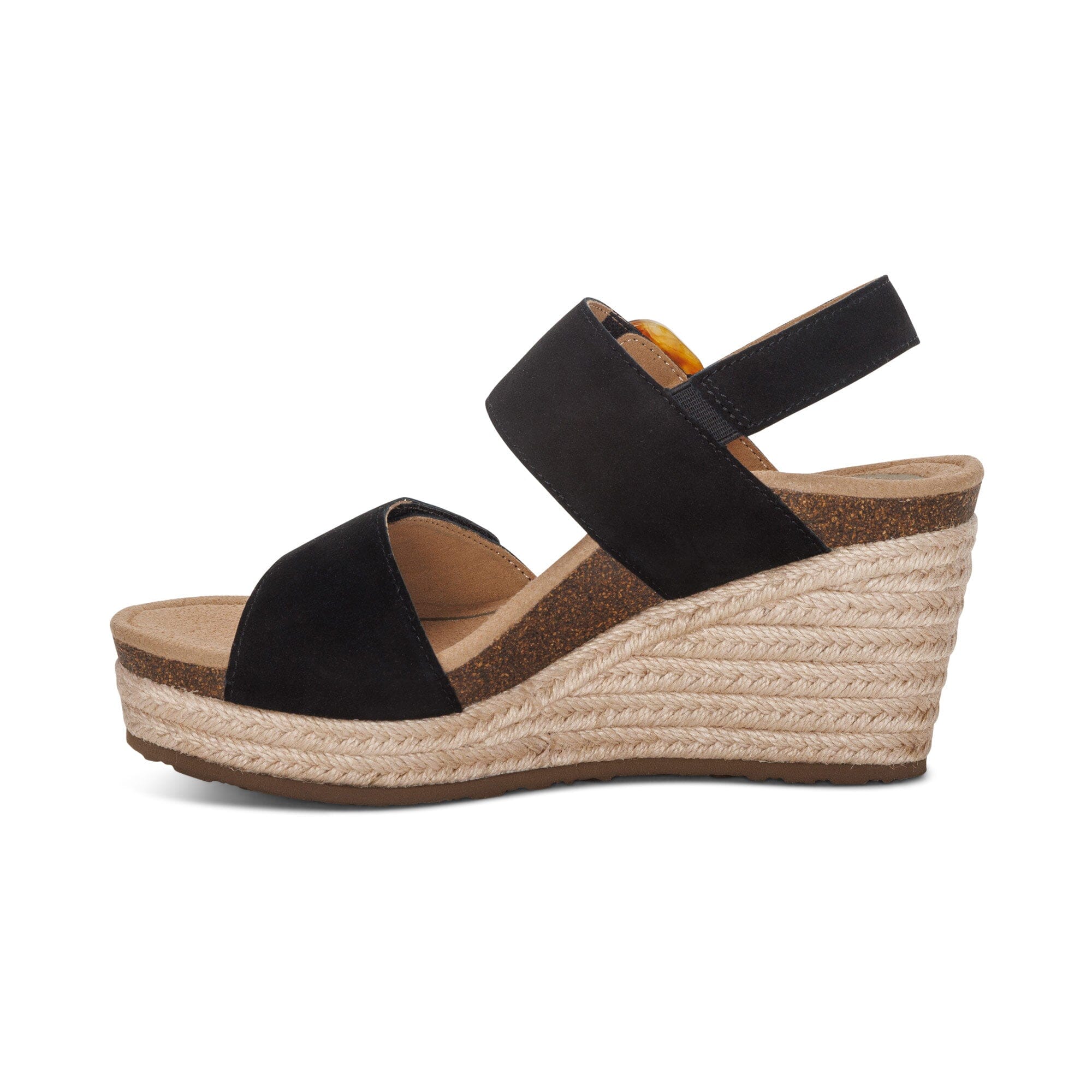 AETREX ASHLEY Support Wedge Sandals for Women - Comfortable Orthopedic Shoes for Plantar Fasciitis & Heel Pain Relief - Perfect for Walking, Work & Casual Wear