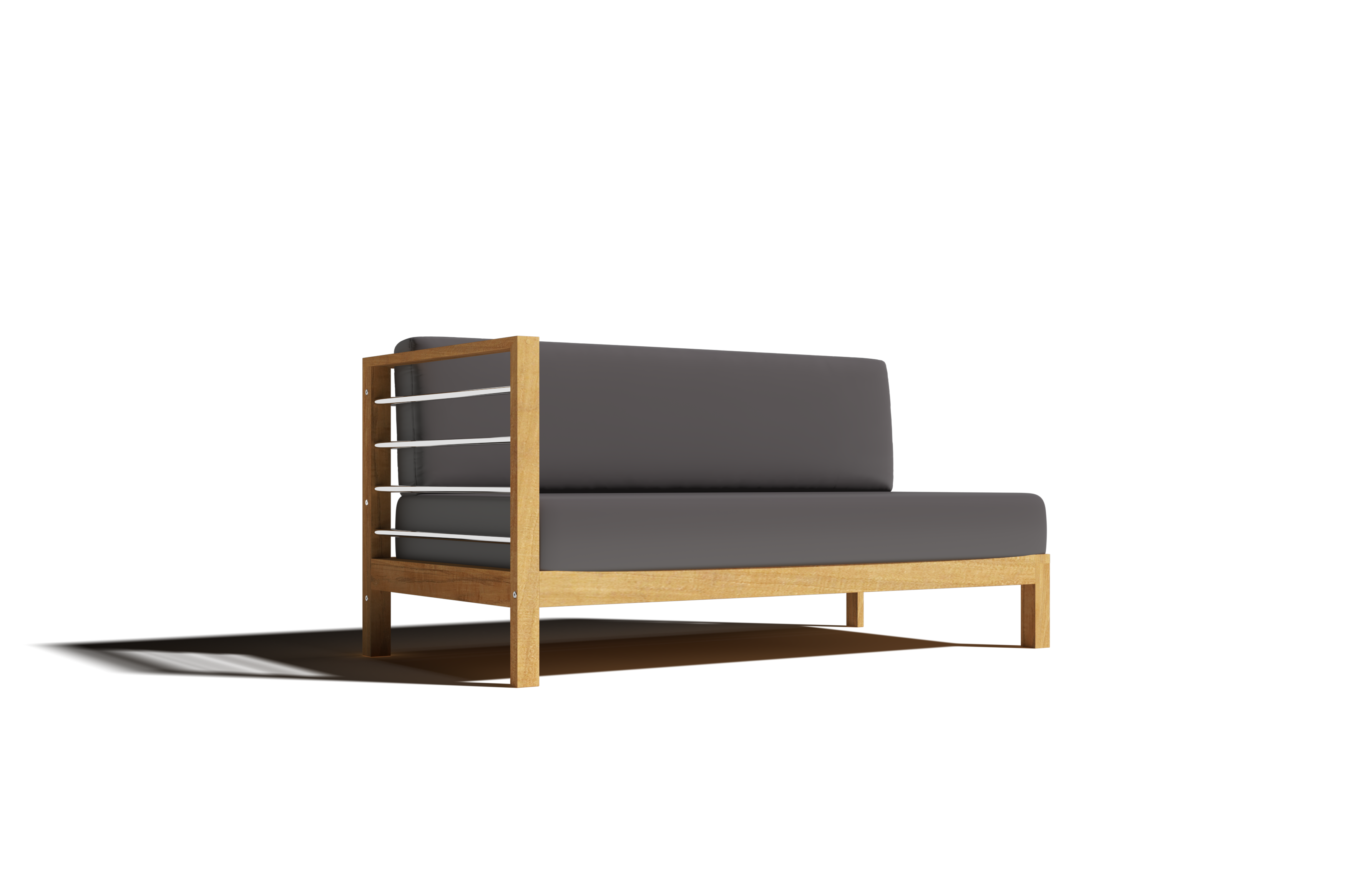 Premium 7-Piece Teak Outdoor Sectional Deep Seating Set with Sunbrella Charcoal Cushions - Durable Patio Furniture for Backyard, Poolside & Garden Relaxation