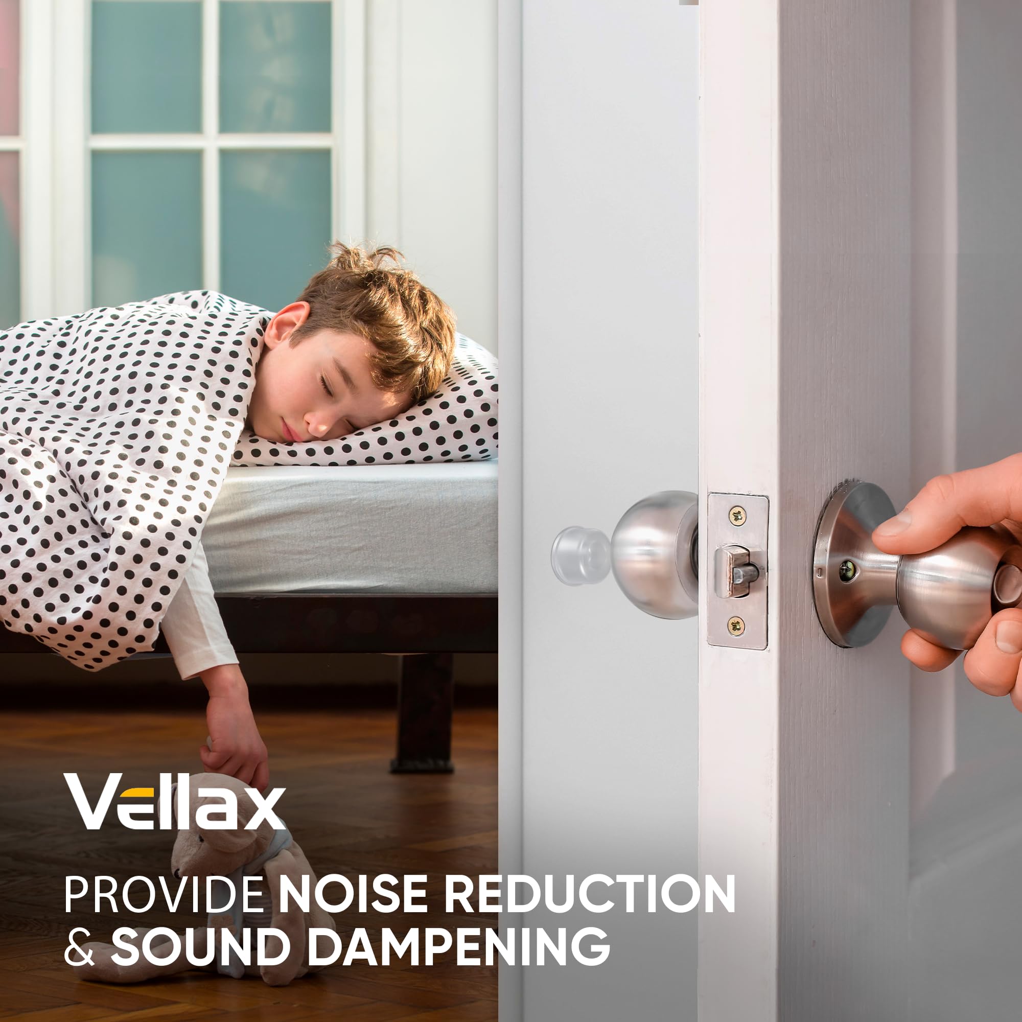 12-Pack Clear Self-Adhesive Rubber Door Bumpers - Small Door Stopper Pads for Knobs & Handles, Wall Protectors for Home & Office - Prevent Door Damage & Noise (Ideal for Bedrooms, Bathrooms & Kids' Rooms)