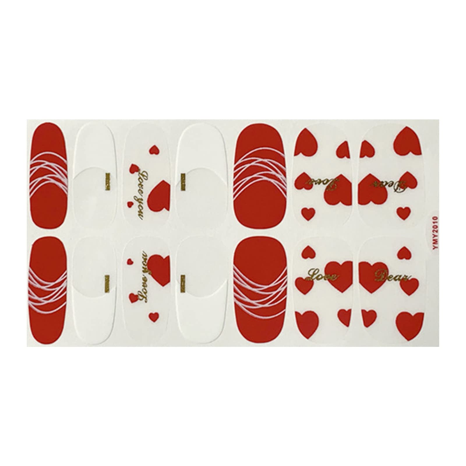 Valentine's Day Nail Stickers for Women - Self-Adhesive Nail Art Decals, Full Set of Gray Polish Stickers for DIY Manicure | Perfect for Date Night, Parties & Special Occasions