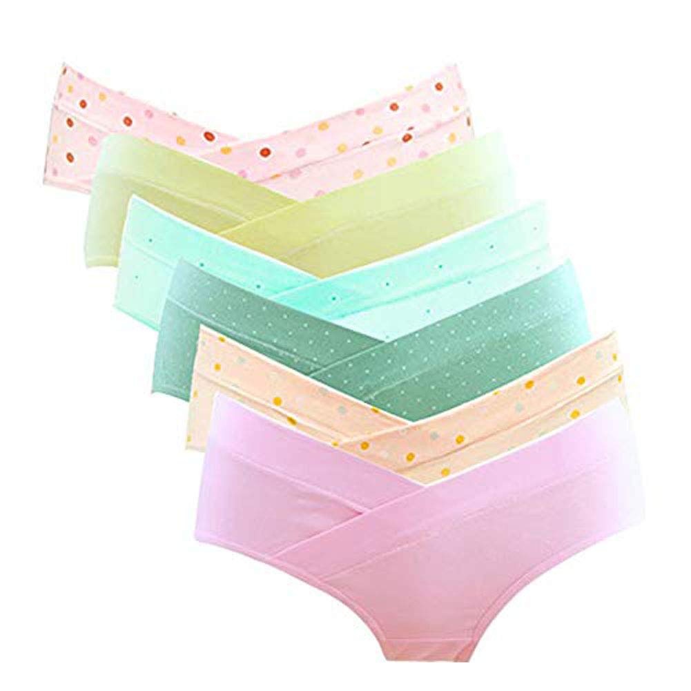**GIFTPOCKET Women's Maternity Under Bump Panties - Soft & Breathable Postpartum Underwear, 5-Pack Assorted Colors - Perfect for Pregnancy & Recovery**    *(Ideal for Comfort During Pregnancy, Postpartum Healing & Everyday Wear)*