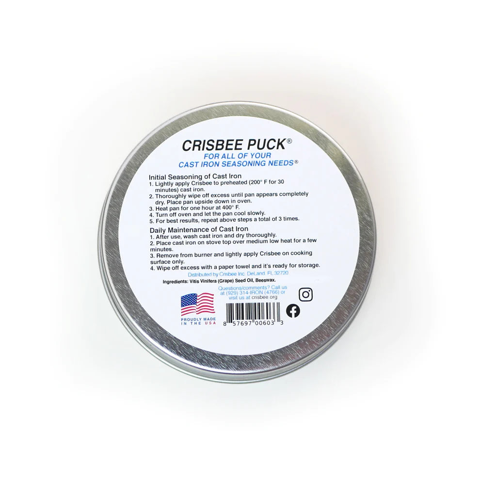 Crisbee Puck - Premium Cast Iron Seasoning Wax for Cookware & Grill Maintenance | Ideal for Seasoning, Restoring & Protecting Cast Iron Skillets, Pans & Grills