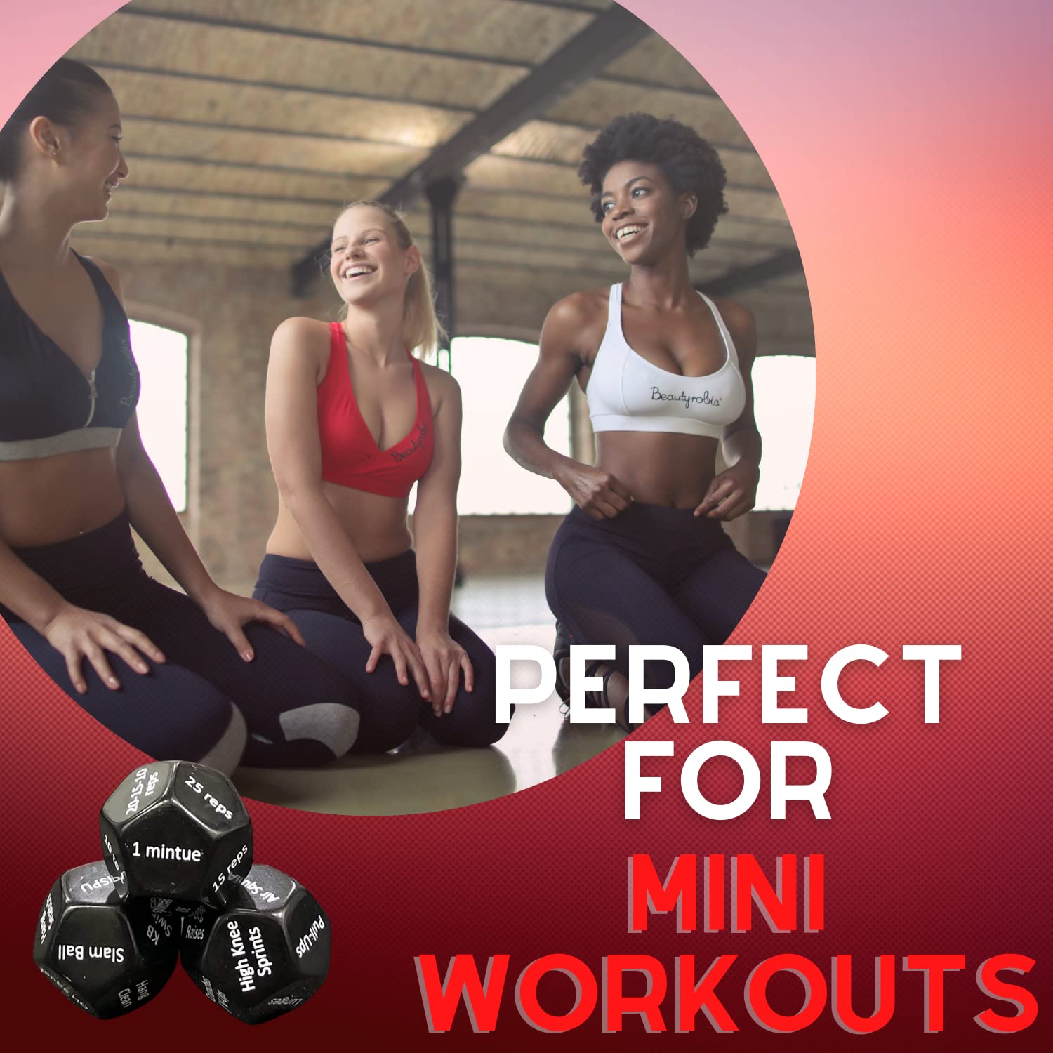 Rubberbanditz Fitness Dice - 12-Sided Full Body Workout Dice for CrossFit, Home & Gym | Fun Exercise Equipment for Strength Training, HIIT & Group Workouts | Perfect for Fitness Challenges & Family Game Nights