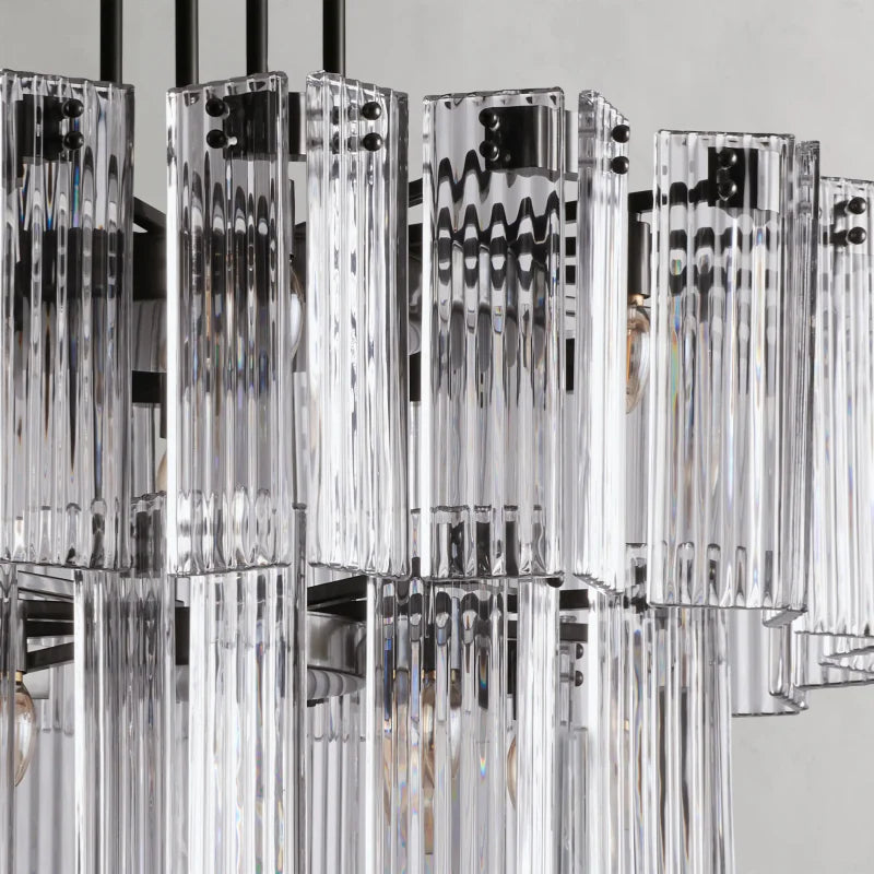 Delsie Round Chandelier - Modern Crystal Ceiling Light Fixture for Dining Room, Living Room & Bedroom | Elegant Lighting Decor for Home & Wedding