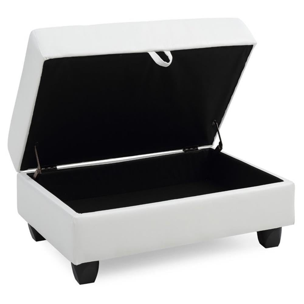 Glory Furniture G307-O White Storage Ottoman - Versatile Footrest, Seat & Hidden Storage for Living Room, Bedroom & Home Decor