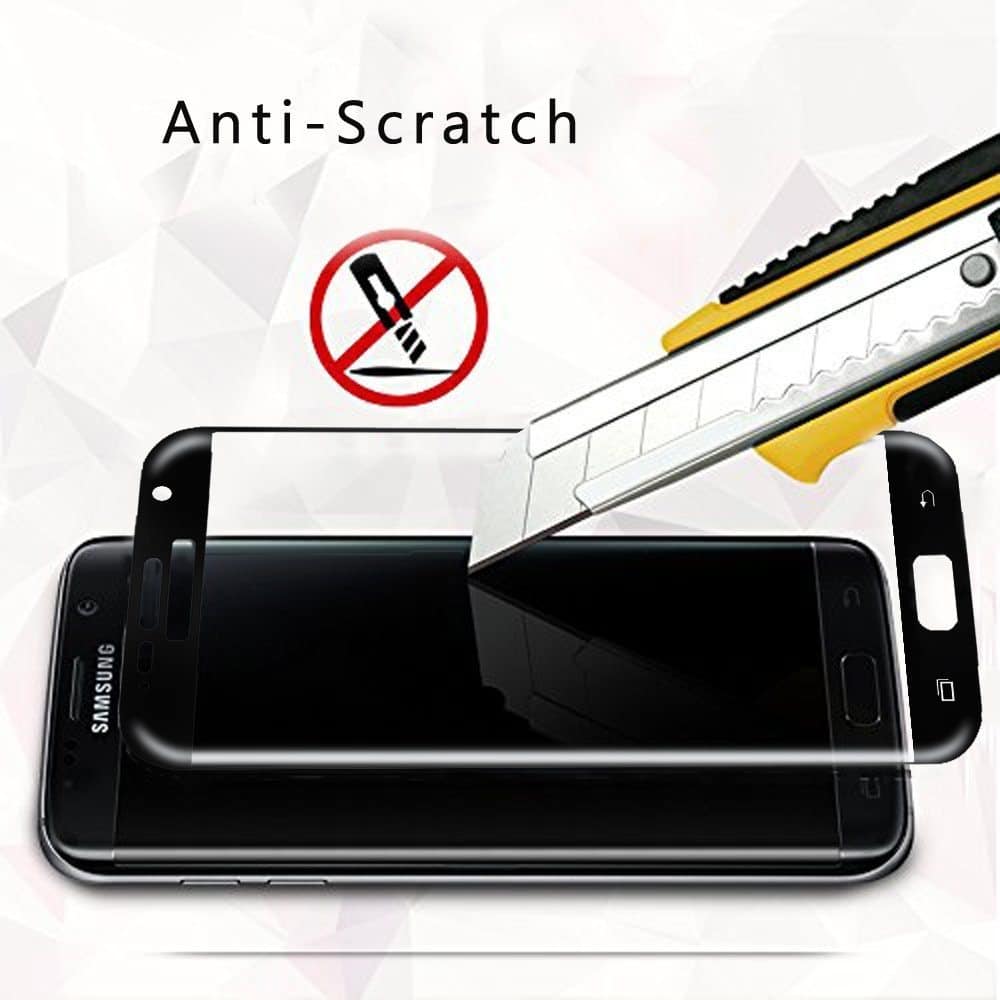 2 Pack Gorilla Cases Galaxy S7 Edge Screen Protector - Tempered Glass, Anti-Scratch, HD Clear, Full Coverage (Black) | Perfect for Outdoor Activities, Travel & Daily Protection