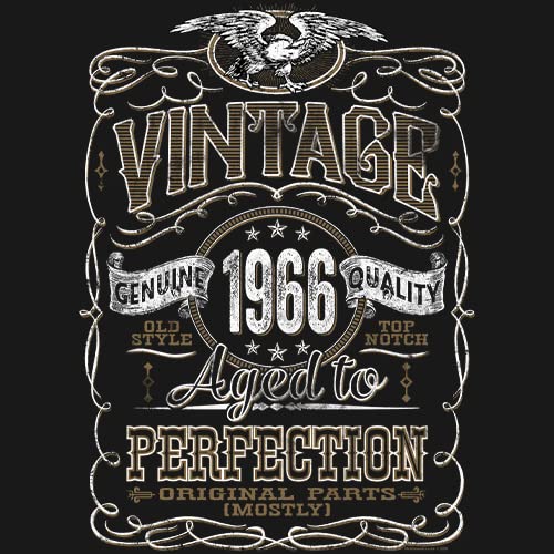 Vintage 1966 Aged to Perfection 59th Birthday Gift T-Shirt for Men - Perfect 59th Birthday Party, Retirement Celebration & Milestone Gift Idea