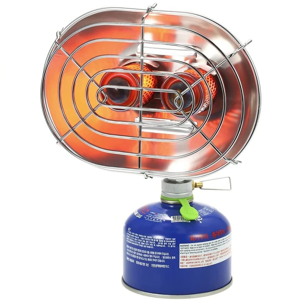 Portable Double Head Gas Heater & Stove - Butane/Propane Outdoor Camping Heater for Winter, Fishing, Cooking & Ice Fishing - Perfect for Camping Trips, Backyard Use & Emergency Heating