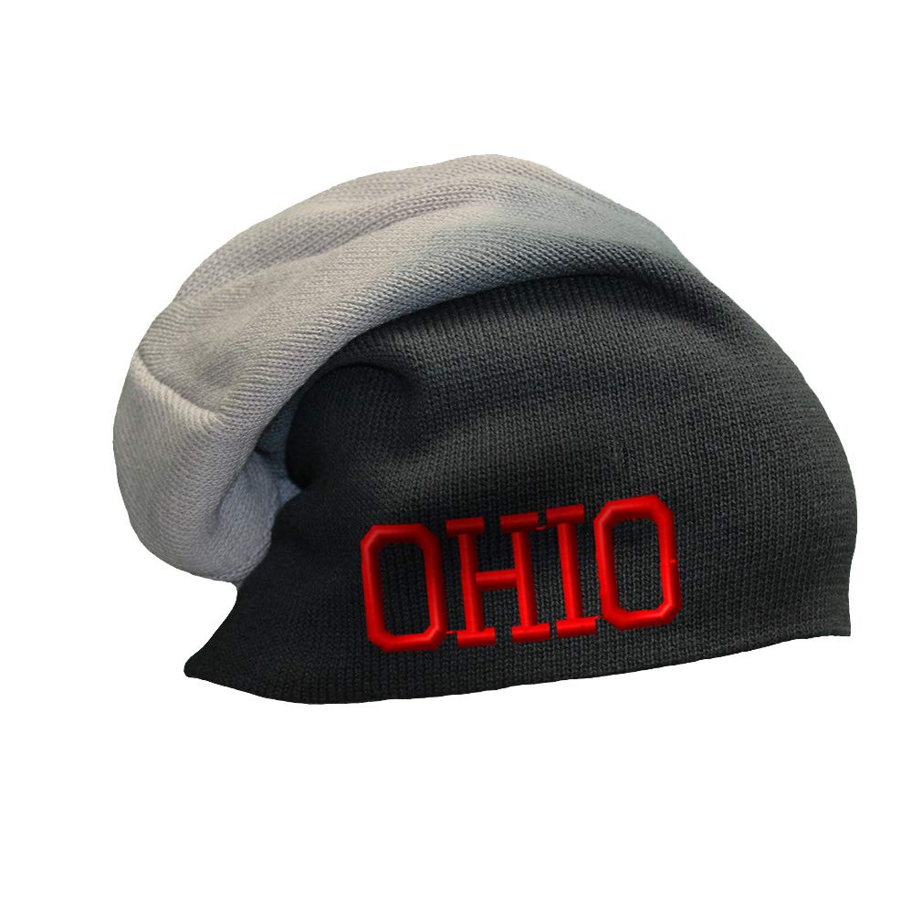 Ohio State USA Embroidered Slouchy Beanie for Men & Women - Soft Skull Cap for Winter, Outdoor Sports & Casual Fashion