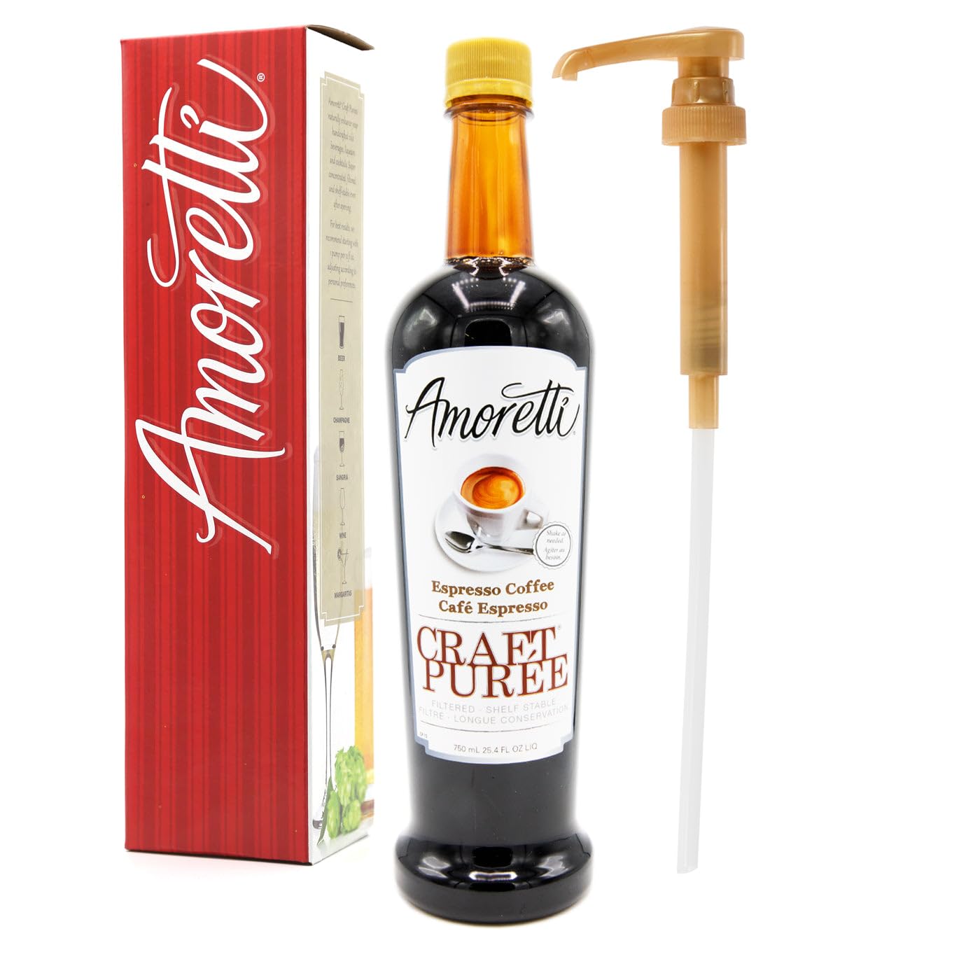 Amoretti Craft Puree - Espresso Coffee Flavor, 9 lb (4.08 kg) - Premium Coffee Concentrate for Baking, Cocktails & Specialty Drinks