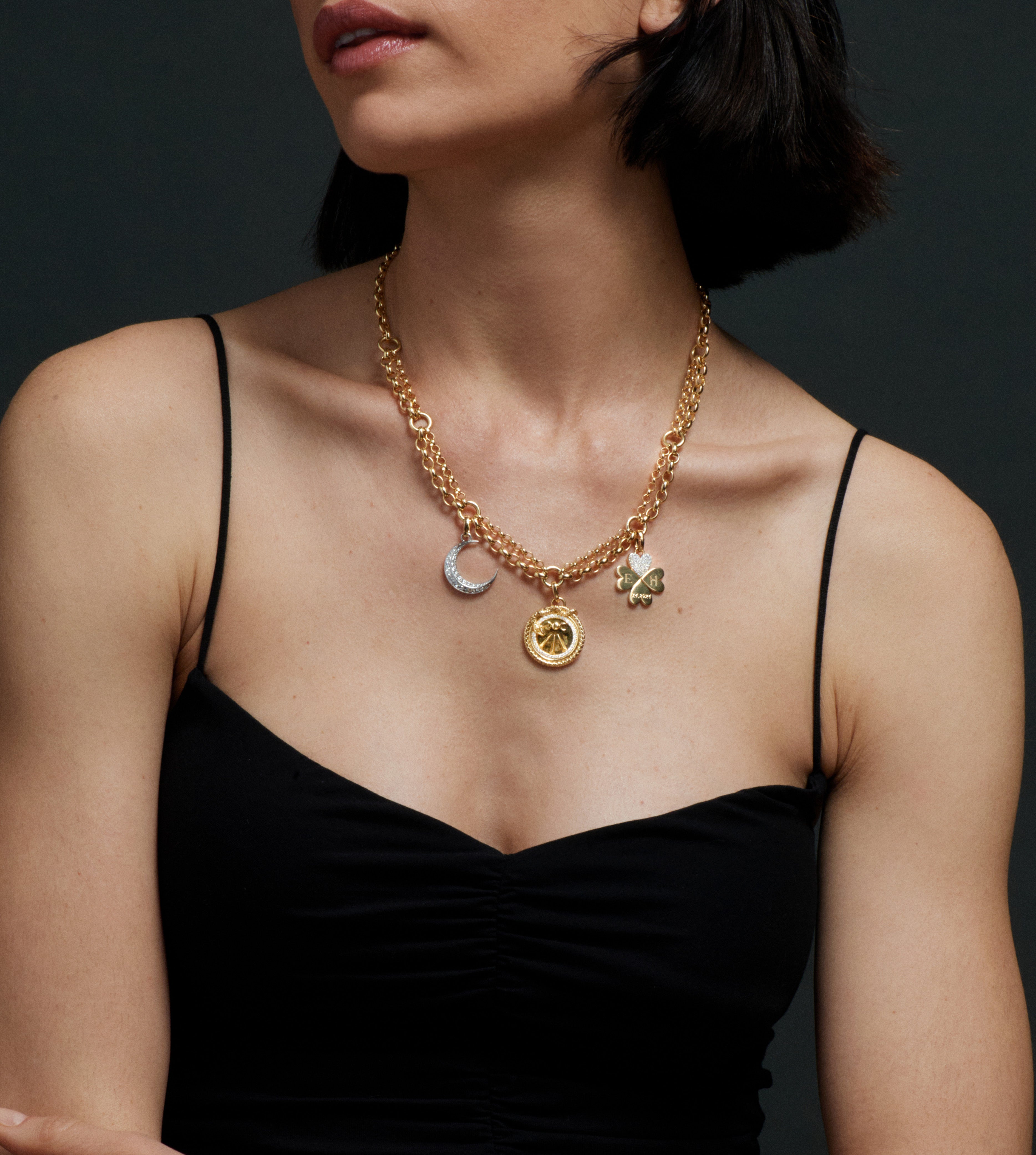Festoon Chain Necklace in 14K Yellow Gold - Elegant Layering Jewelry for Women, Perfect for Weddings & Special Occasions