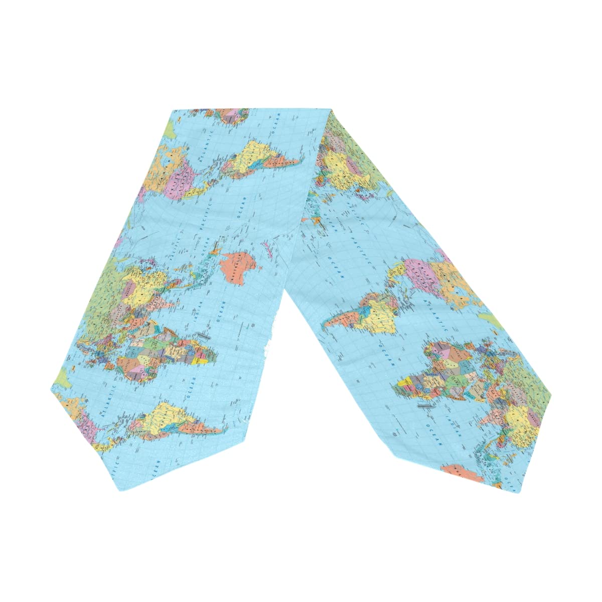 TropicalLife Educational World Map Table Runner - 13x90 Inch Long Rectangle Polyester Tablecloth for Home, Kitchen, Farmhouse Dining, Wedding & Party Decor | Perfect for Coffee Tables, Family Dinners and Special Events