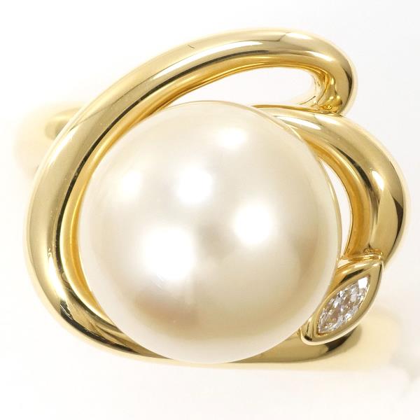 18K Yellow Gold South Sea Pearl Diamond Ring for Women - Elegant Bridal, Engagement & Wedding Jewelry Gift - Perfect for Anniversaries, Parties & Special Occasions