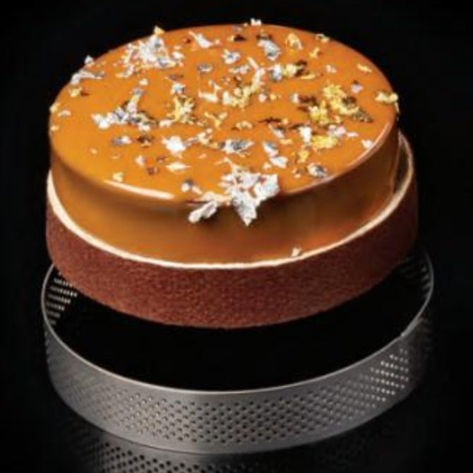 Pavoni Crostate Micro Perforated Ring - 1.3 Inch Height Stainless Steel Baking Mold for Perfect Pastry Crusts | Ideal for Tarts, Quiches & Pies
