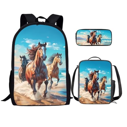 Blue Seaside Horses