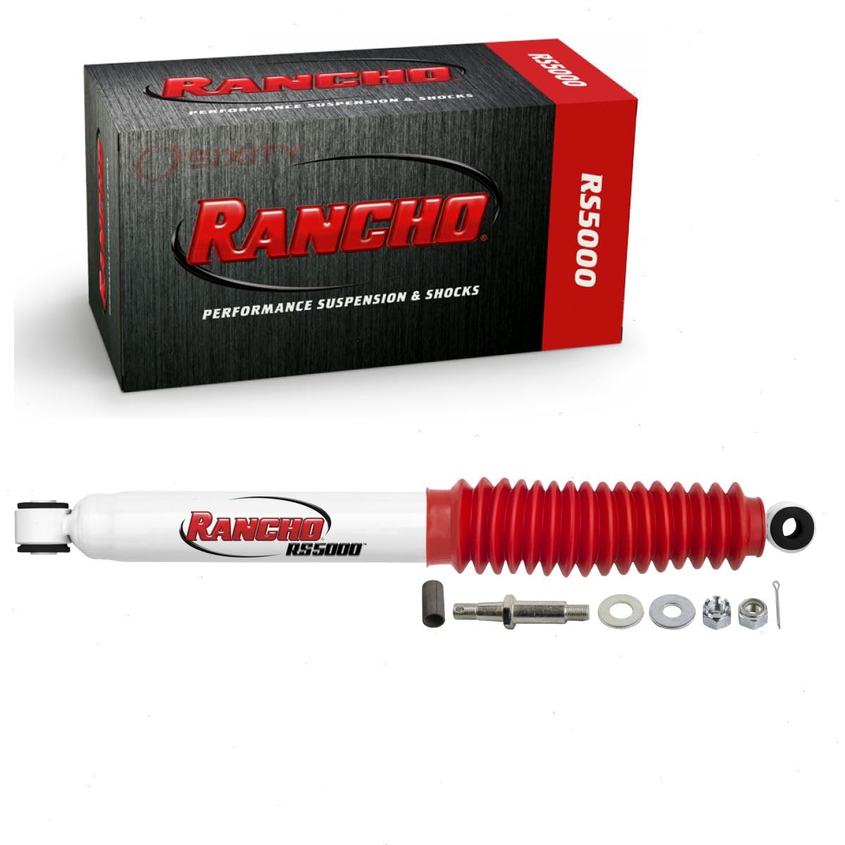 Rancho RS5000 Steering Damper Shock Absorber for Jeep Wrangler YJ TJ 1987-2009 - Heavy Duty Off-Road Performance Upgrade for Smooth Ride on Rough Terrain
