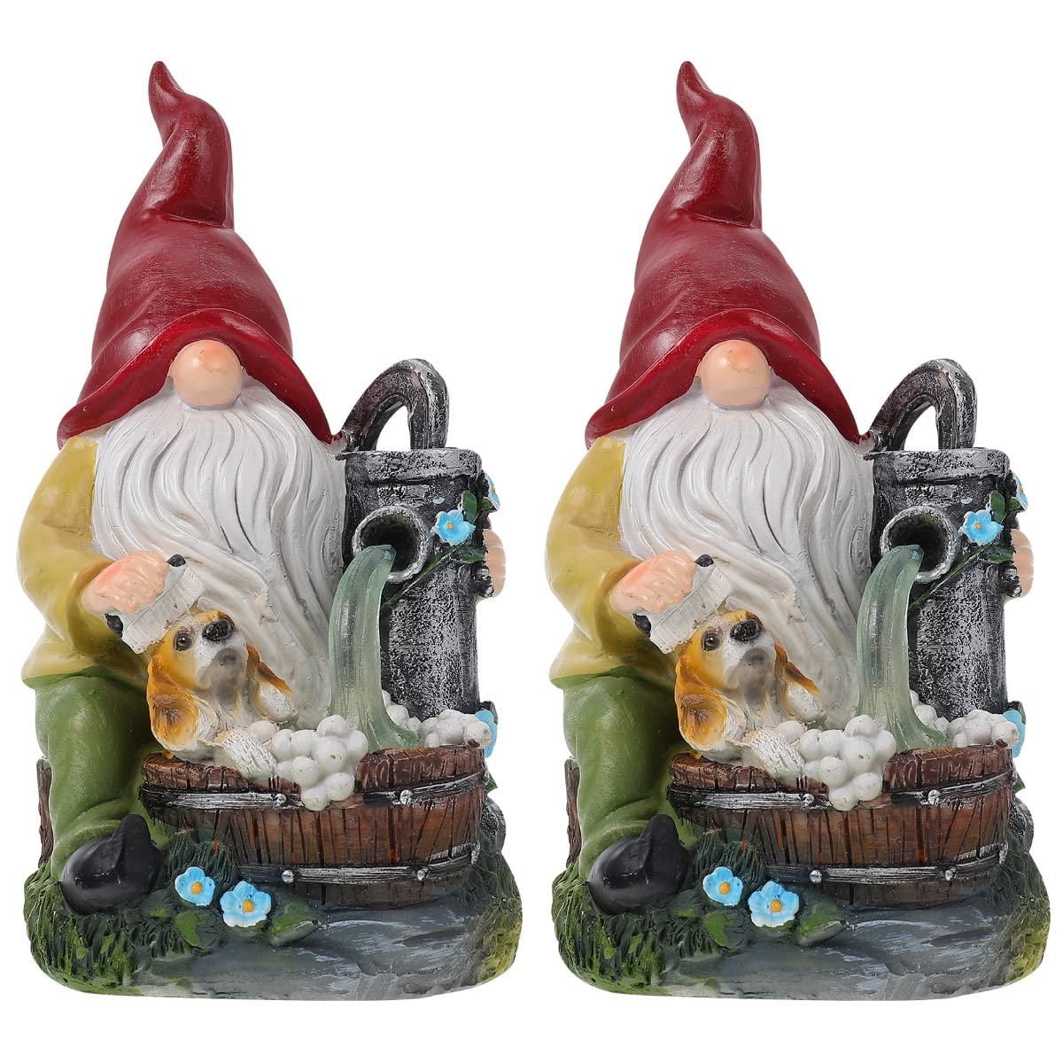 DOITOOL 2 Pack Solar Powered Gnome Lights - Outdoor Garden Decor, Solar Gnome Statue for Yard, Patio, Pathway - Perfect Housewarming Gift & Christmas Decoration - Weatherproof for Year-Round Use