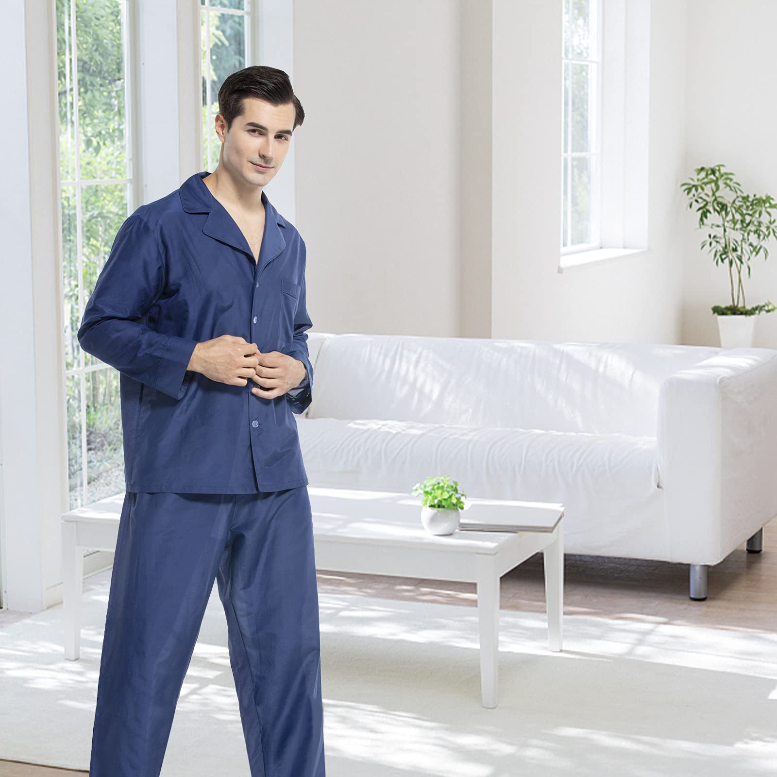 COLD POSH Men's Long Sleeve Pajama Set - 2PC Soft & Comfortable Sleepwear for Winter Nights, Lounging at Home, and Relaxing