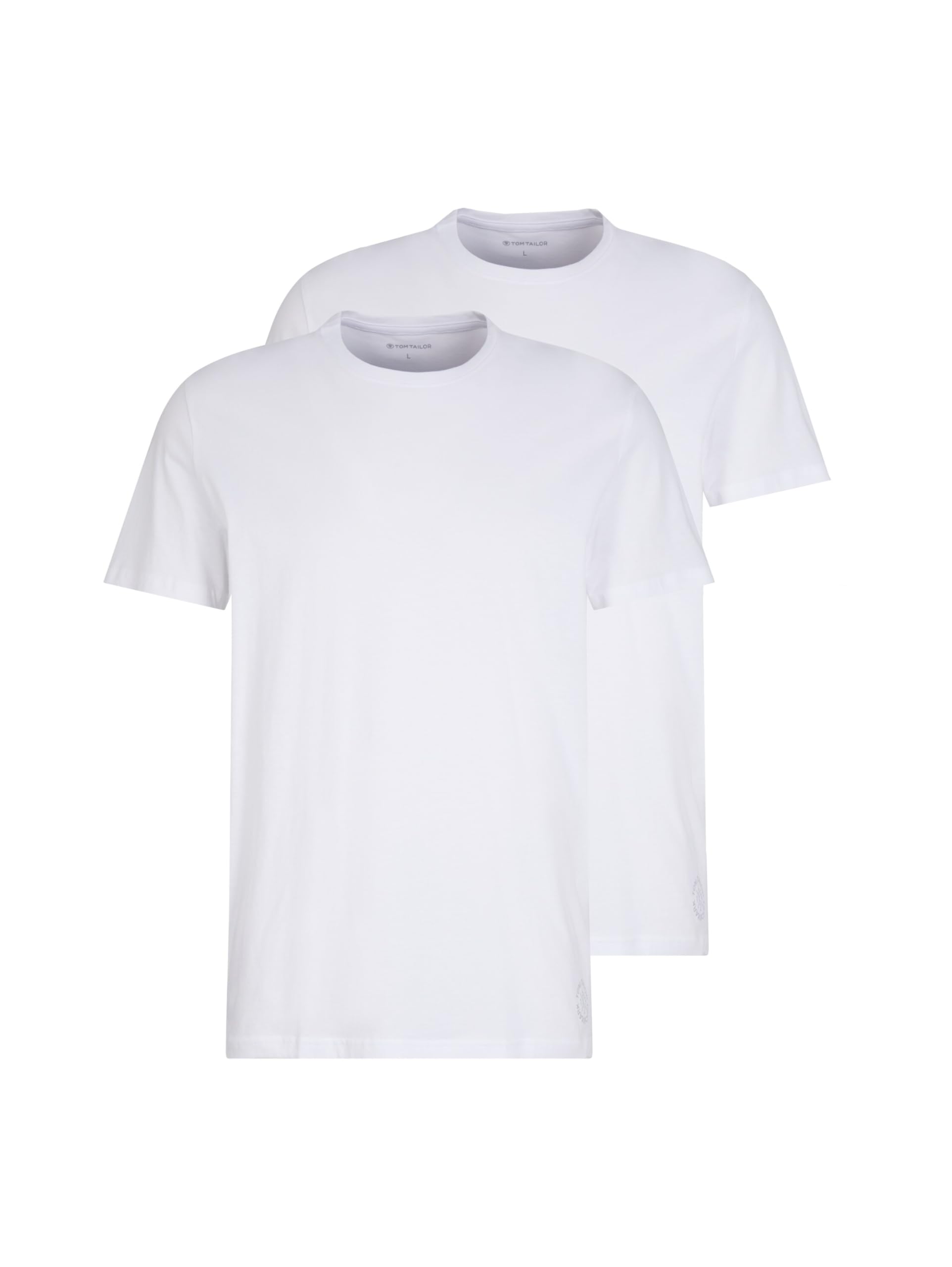 Tom Tailor Men's Crew Neck Double-Layer T-Shirt - White & Black Options | Casual Wear, Street Style, Everyday Comfort