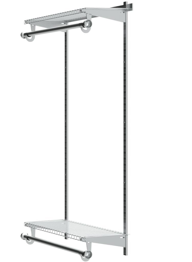 Rubbermaid Configurations Closet Shelves & Hanging Kit - 2 Pack 26-Inch Shelves in Titanium | Custom Pantry Organizer & Storage Solution for Home, Laundry, Bathroom, Mudroom, Pantry & Linen Closet | Perfect for Clothes Rack, Home Organization & Space Saving Storage