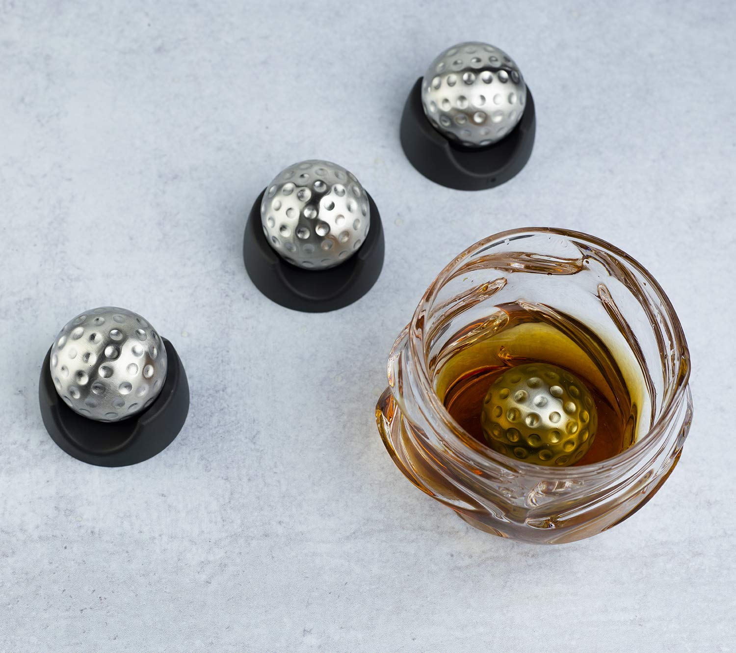 Premium Golf Whiskey Decanter Set with 2 Glasses & 4 Stainless Steel Golf Ball Whiskey Stones - Ideal Golf Gift for Men & Women, Perfect for Golf Lovers, Home Bar Decor, and Cocktail Parties
