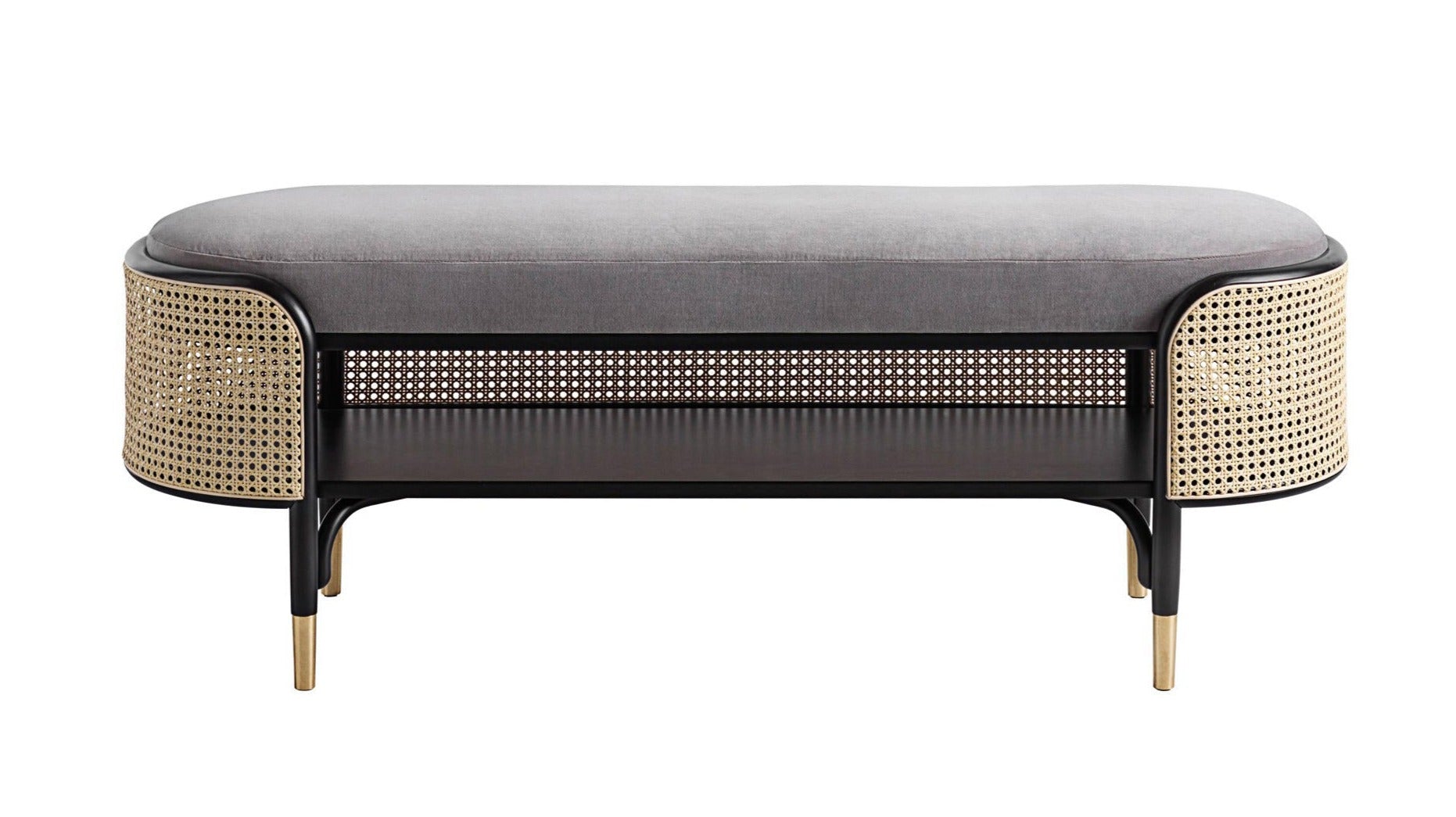 GTV Mos Bench with Full Seat Cushion - Comfortable Outdoor Patio Furniture for Garden, Backyard, and Poolside Relaxation