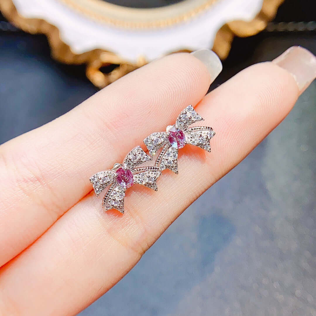 Elegant Bowknot Crystal Stud Earrings for Women | NS2418 | Perfect for Parties, Weddings & Daily Wear