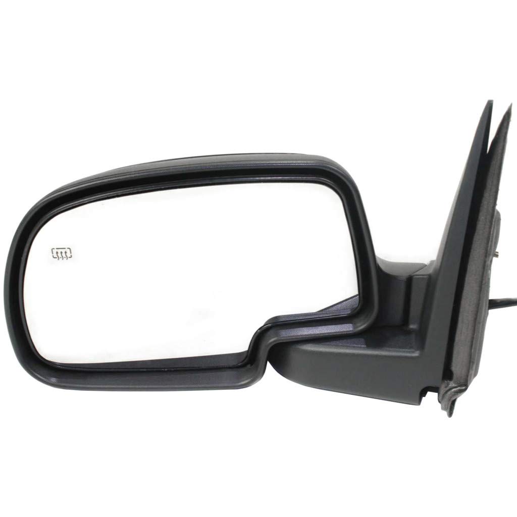 2003-2006 GMC Sierra 1500/3500 Driver Side Power Heated Manual Folding Door Mirror Replacement - Textured Black - Fits All Cab Types - Replaces OEM 15226944 & GM1320293 | Perfect for Winter Driving & Off-Road Adventures