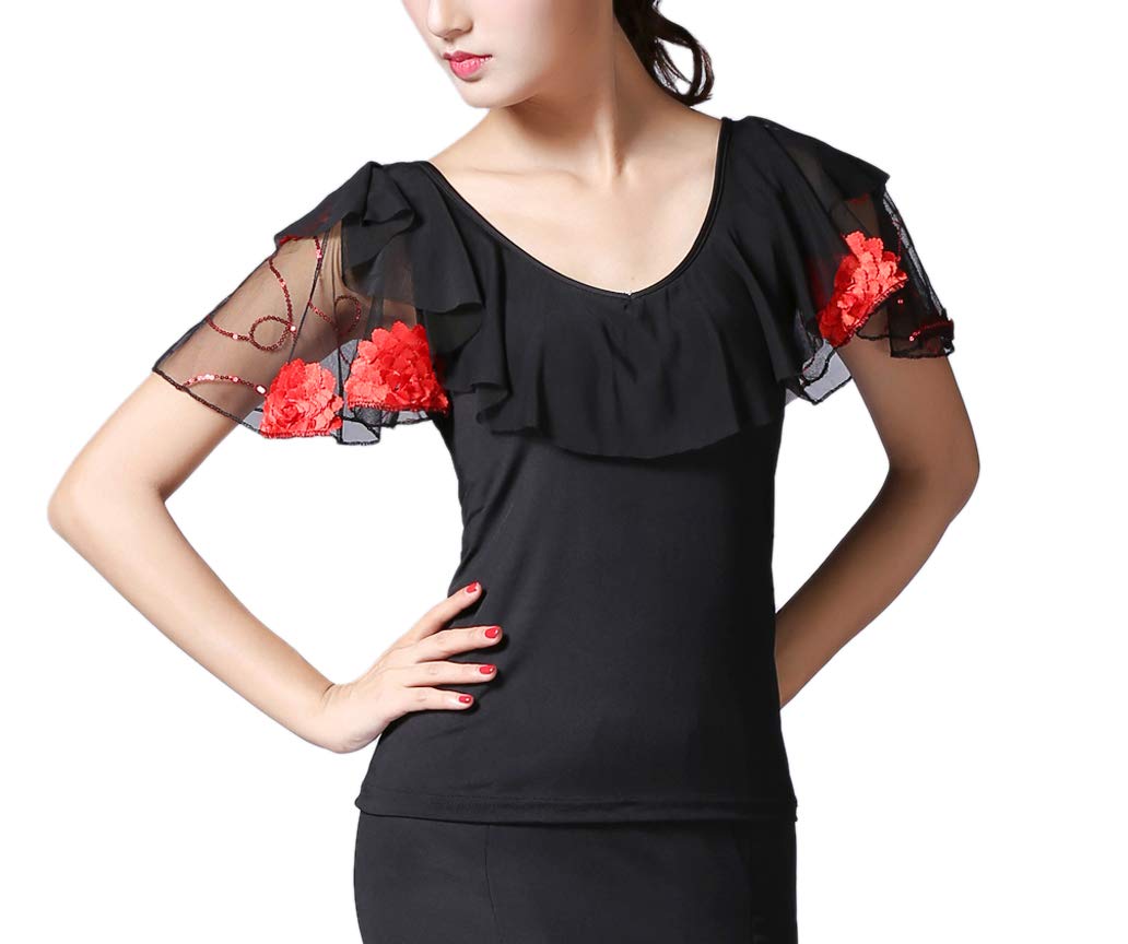 Elegant White Ballroom Latin Square Dance Tops - Modern Performance Costume Shirts for Women | Perfect for Salsa, Tango & Competition Dancewear