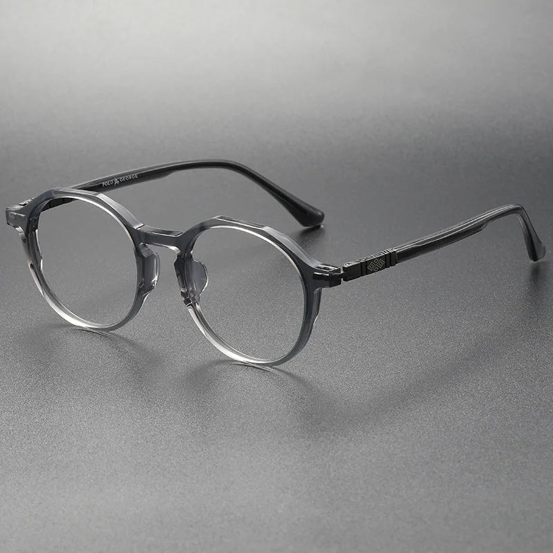 Stylish Black Acetate Polygon Full Rim Eyeglasses for Women - S9657 | Perfect for Office, Reading & Fashion Accessories