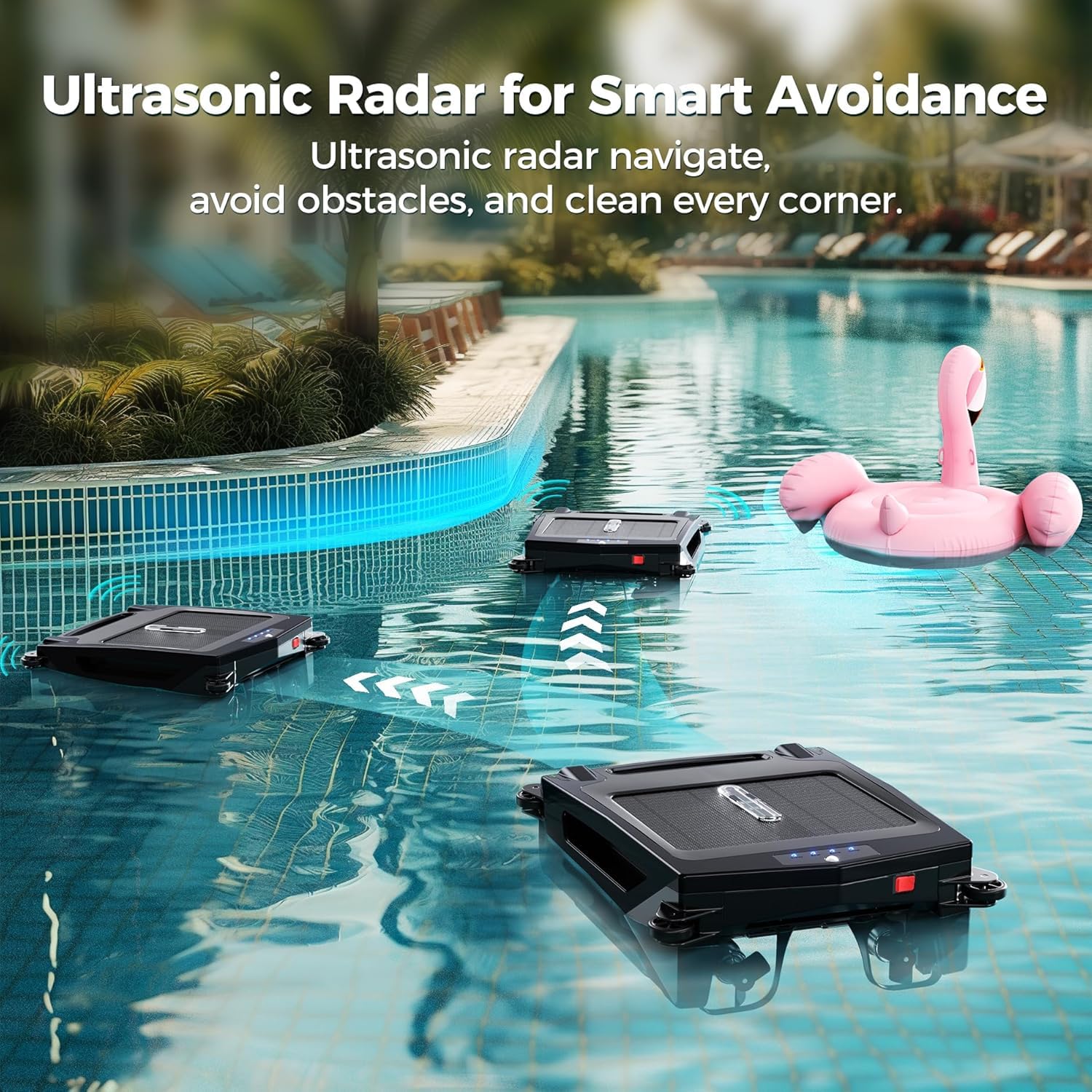 2024 Upgraded Solar Pool Skimmer Robot Cleaner - Automatic Swimming Pool Cleaner with Basket, Obstacle Avoidance & Dual Charging (Solar/USB) | Ideal for Inground/Above Ground Pools, Lakes & Water Features