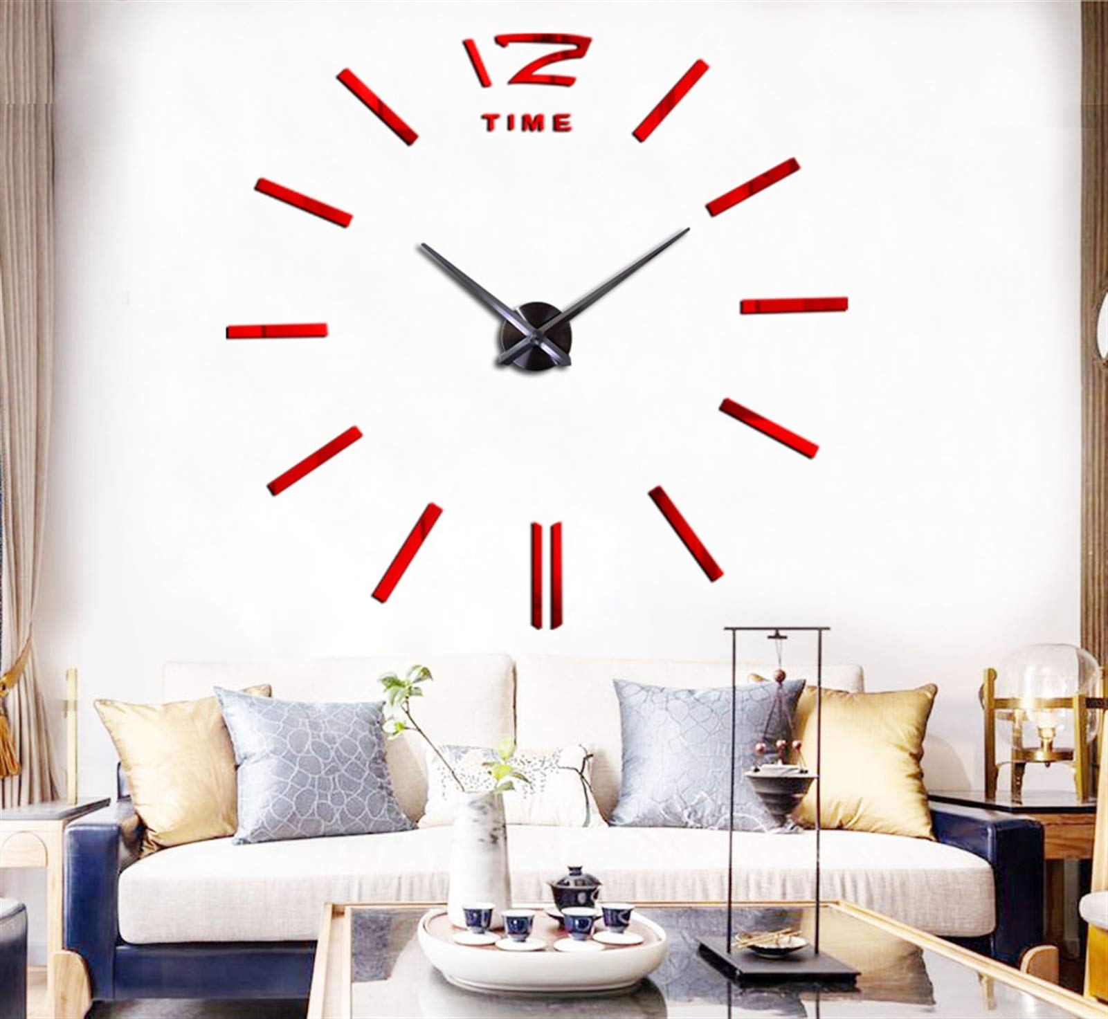 LIDU-4210 Modern 3D Acrylic Wall Clock - DIY Mirror Sticker Decor for Living Room, Bedroom & Office | Silent Quartz Movement | European Style Home Decoration | Perfect for Home, Office & Gift Giving