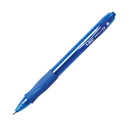 BIC Glide Bold Blue Ballpoint Pens - 1.6mm Bold Point Retractable Pens, 12-Pack with Comfort Grip for Smooth Writing | Ideal for Office, School & Home Use