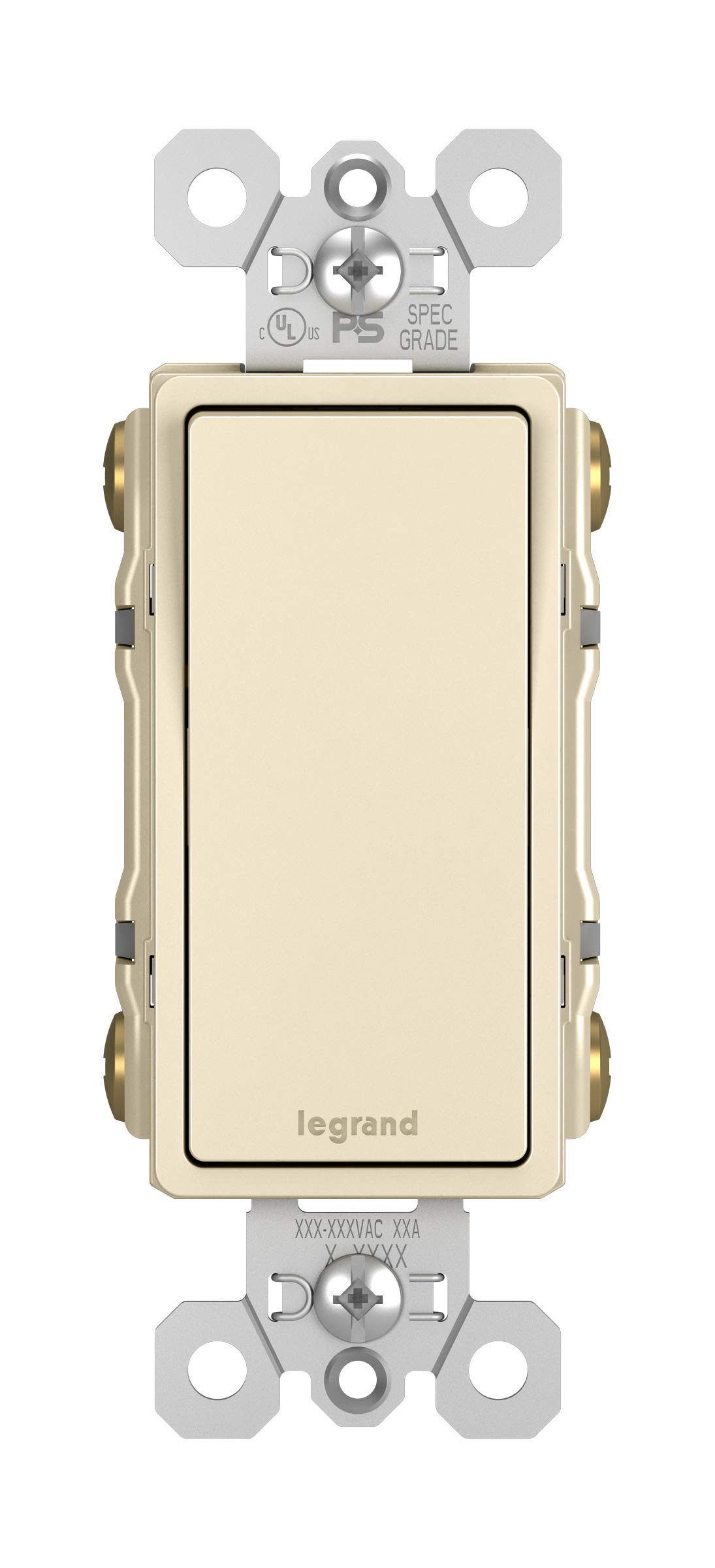 Legrand TM874LACC6 15 Amp 4-Way Rocker Light Switch - Decorator Wall Switch, Light Almond (1-Pack) - Perfect for Home, Office & Commercial Lighting Control