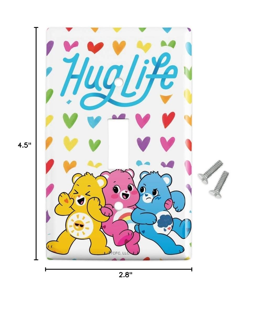 Care Bears Unlock The Magic Hug Life Plastic Wall Decor Light Switch Plate Cover - Cute Kids Room Decor, Nursery, Bedroom, Playroom Accessory