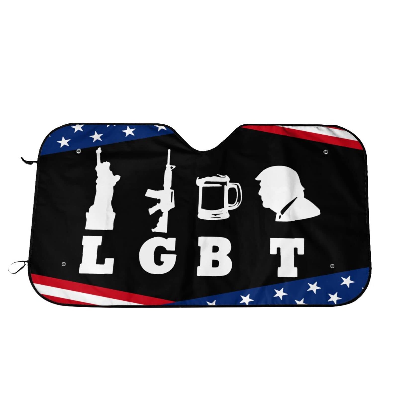 LGBT Liberty Car Sunshade - UV Protection for Windshield (51.2x27.5 in) - Perfect for Road Trips & Parking