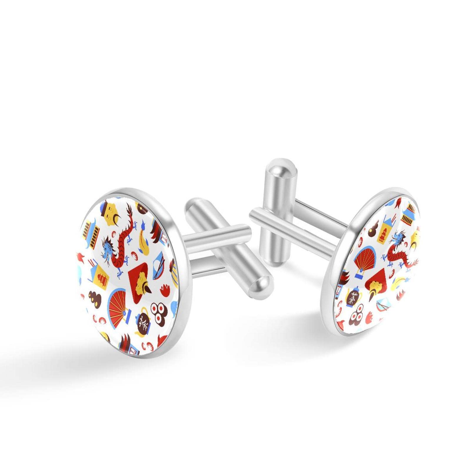 Personalized Silver Dragon Cufflinks for Men - Elegant Formal Wear