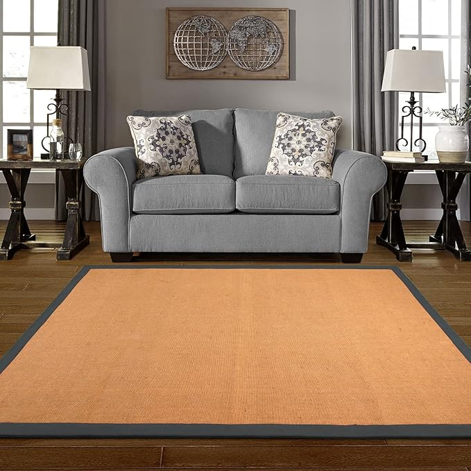 Natural Classic Jute Indoor Area Rug - Eco-Friendly Handwoven Floor Mat for Living Room, Bedroom & Dining Area | Soft & Durable Home Decor