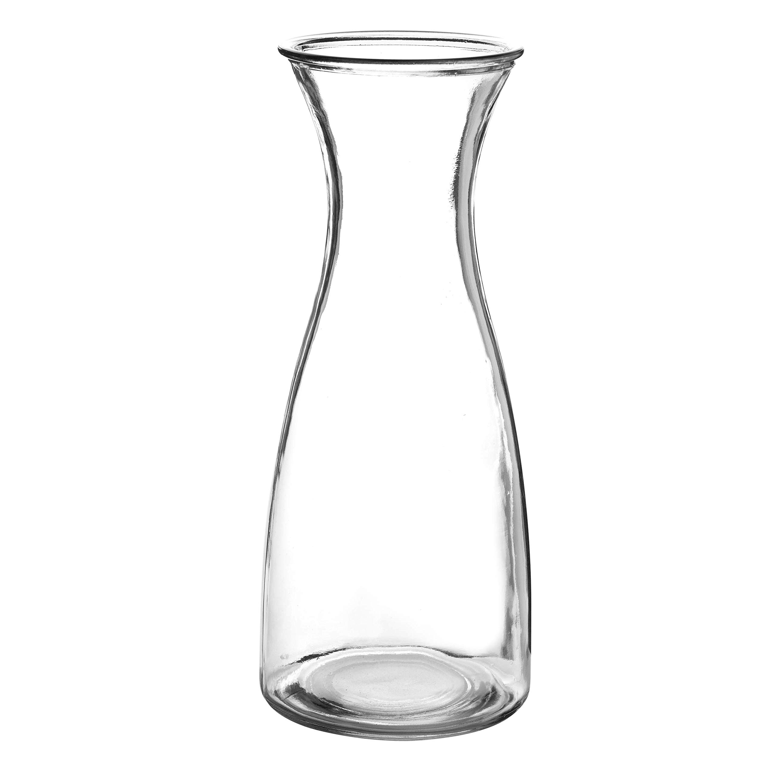 3-Piece Glass Carafe Set - 1 Liter Pitchers for Party & Home Use - 10 Inch Tall Glass Jugs for Water, Milk or Juice - Perfect for Entertaining, Dining & Kitchen Storage