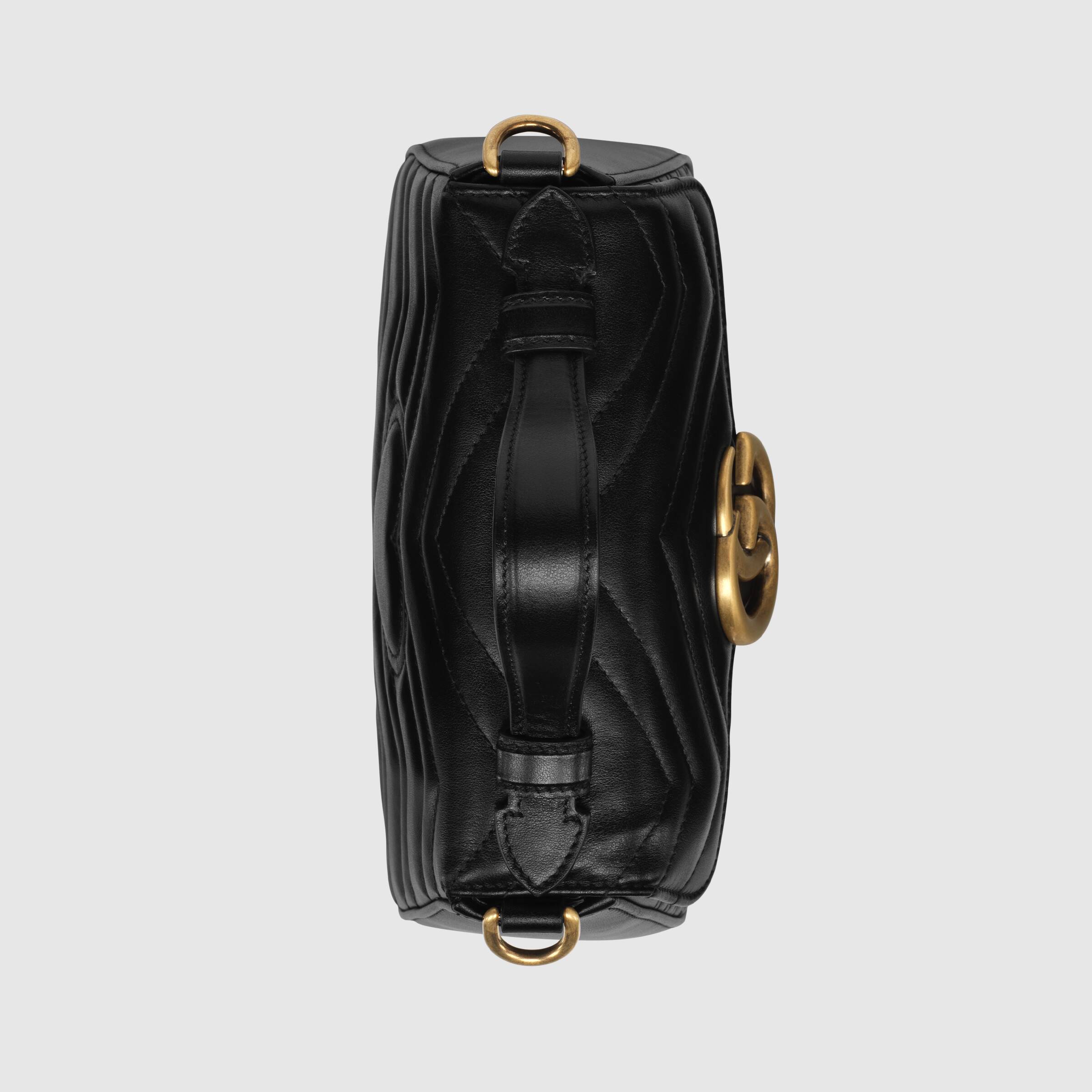 Gucci GG Marmont Mini Top Handle Bag Black Leather Crossbody Purse for Women | Luxury Designer Handbag for Date Night & Evening Events