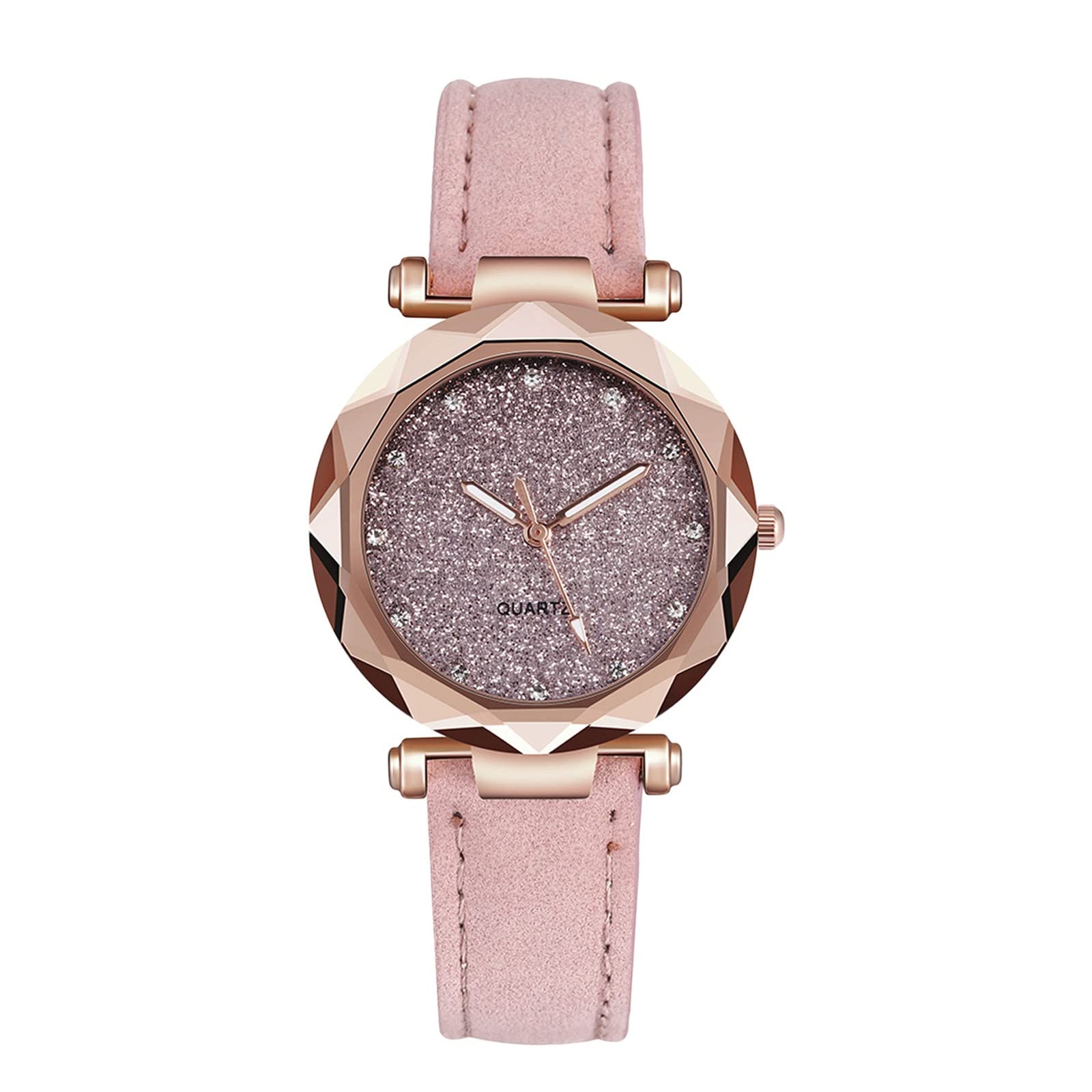 Elegant Women's Roman Numeral Watch with Dotted Star & Frosted Dial - Stylish Belt Strap for Casual & Formal Occasions