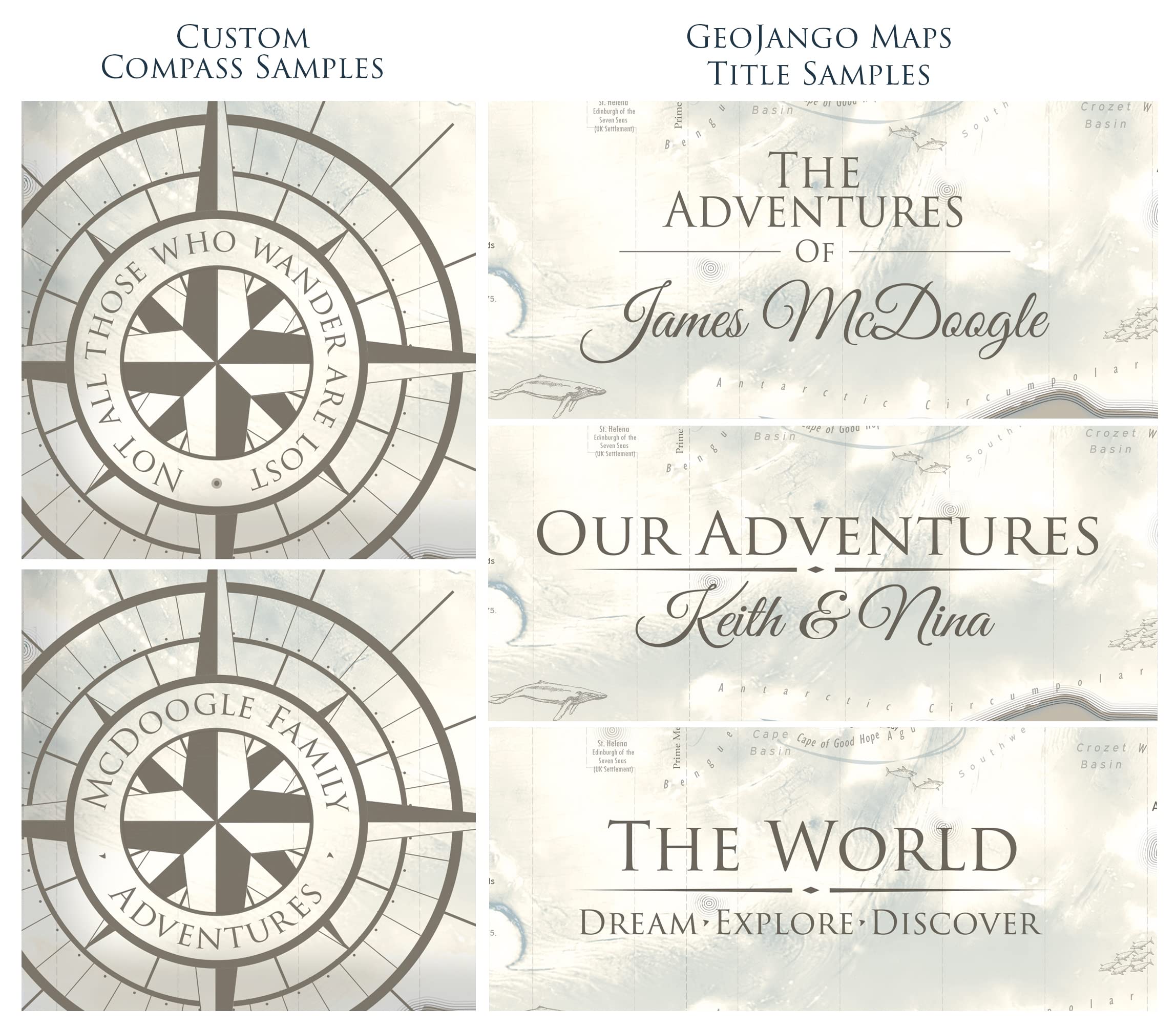 Custom Push Pin World Travel Map - Stretched Canvas, Rolled Poster or Framed Wall Art - Perfect Travel Gift to Track Visited Places - Nautilus Design World Map with Pins - Great for Home Office, Living Room Decor & Travel Enthusiasts