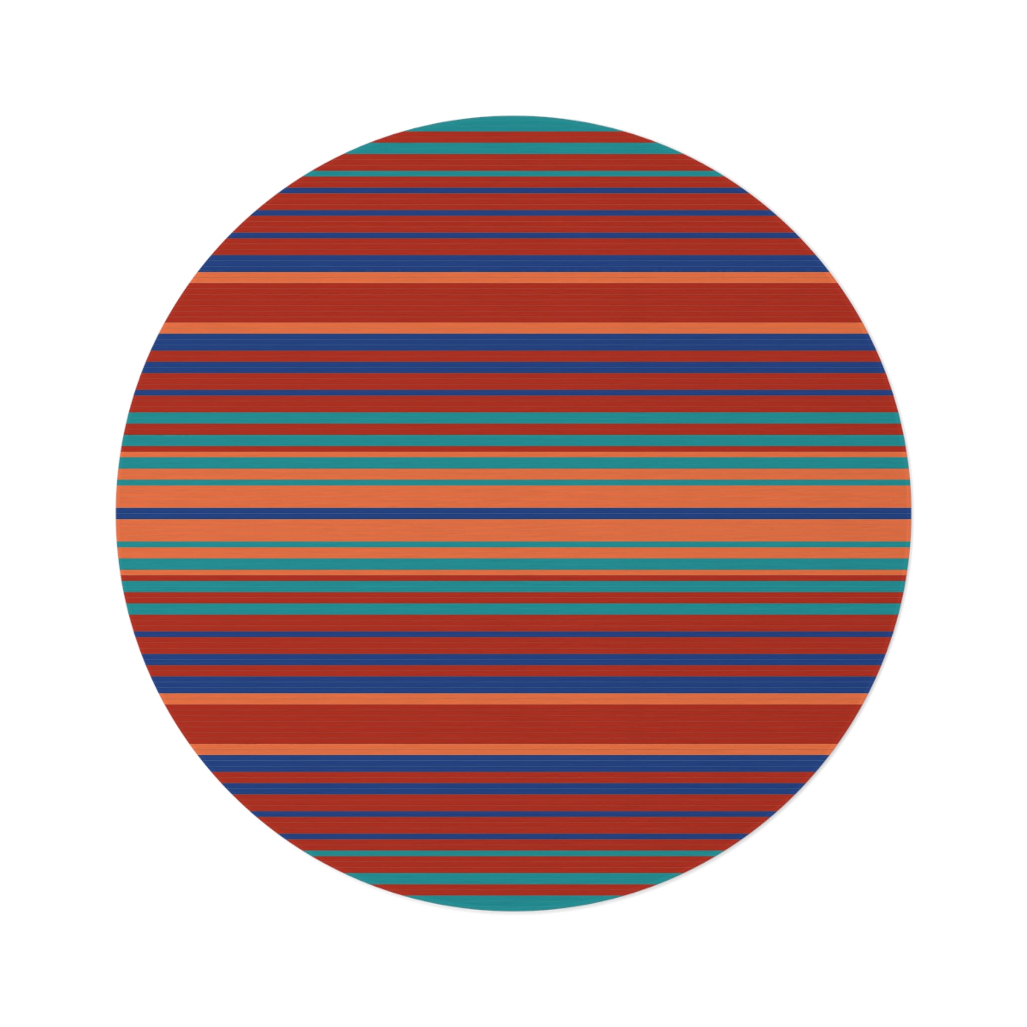 Southwestern Striped Round Rug - Handmade Boho Decor for Living Room, Bedroom & Nursery | Lakeshore Ridge Collection