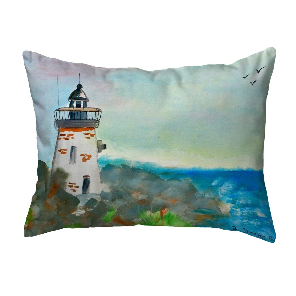 Betsy Drake KS052 Decorative Throw Pillow 11x14 Inches - Multi-Color Accent Pillow for Sofa, Bed, Couch & Home Decor