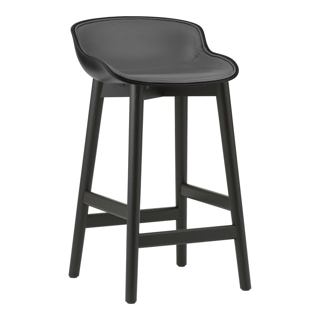 Premium Hyg Counter Stool with Front Upholstered Seat and Wood Base - Perfect for Kitchen Islands, Bars & Breakfast Nooks