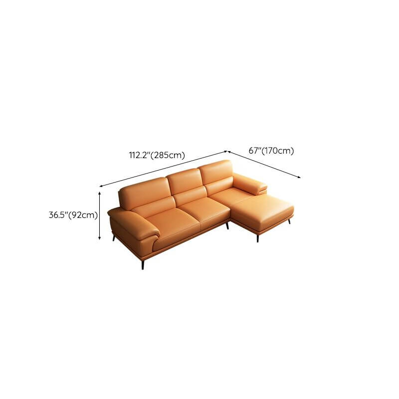 Modern Leather Cushion Back Modular Sofa Set - Pillow Top Arm Sofa for Living Room, Lounge & Home Theater - Comfortable Sectional Couch for Relaxing & Entertaining